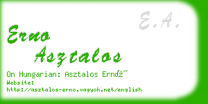 erno asztalos business card